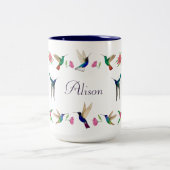 Boho Custom Hummingbirds Zweifarbige Tasse (Mittel)