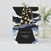 Boho Custom Magic Wizard Geburtstag Dankeskarte (Stehend Vorderseite)