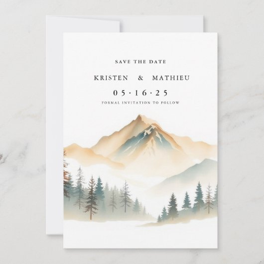 Boho Custom Mountain Save The Date (Vorderseite)