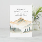 Boho Custom Mountain Save The Date (Stehend Vorderseite)