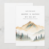 Boho Custom Mountain Save The Date (Vorne/Hinten)