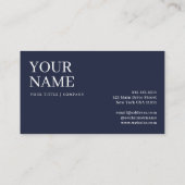 Boho Custom Navy Blue Simple Business Card Visitenkarte (Rückseite)