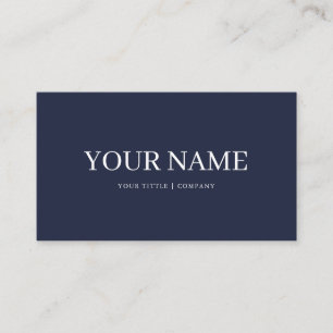 Boho Custom Navy Blue Simple Business Card Visitenkarte