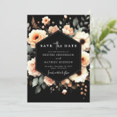Boho Custom Peach Wedding Save The Date (Stehend Vorderseite)