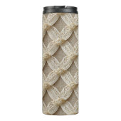 Boho Custom Personalisiert Pink & White Mit Monogr Thermosbecher (Rückseite)