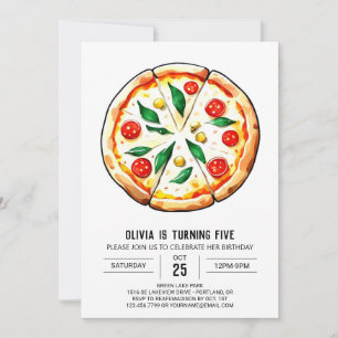 Boho Custom Pizza Birthday Einladung