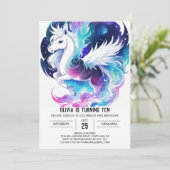 Boho Custom Pony Birthday Einladung (Stehend Vorderseite)