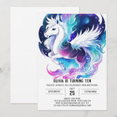 Boho Custom Pony Birthday Einladung (Vorne/Hinten)