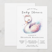Boho Custom Swan Baby Shower Einladung (Vorne/Hinten)