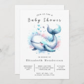 Boho Custom Whale Baby Shower Einladung (Vorne/Hinten)