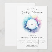 Boho Custom Whale Baby Shower Einladung (Vorne/Hinten)