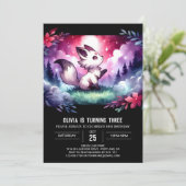 Boho Custom Wolf Birthday Einladung (Stehend Vorderseite)