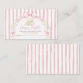 Boho Cute A little lamb Pink Bow Diaper Raffle Begleitkarte (Vorne/Hinten)