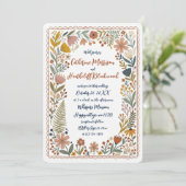 Boho Cute Ghosts Wedding Invitation Einladung (Stehend Vorderseite)