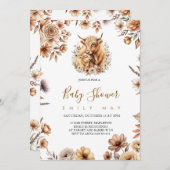 Boho Cute Highland Cow Baby Shower (Vorne/Hinten)