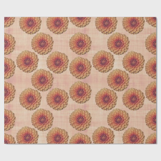 Boho Dahlia Floral Rustic Country Wrapping Paper Geschenkpapier (Flach)