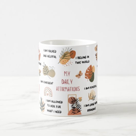 Boho Daily Erinnerungen Affirmations Kaffeetasse (Mittel)