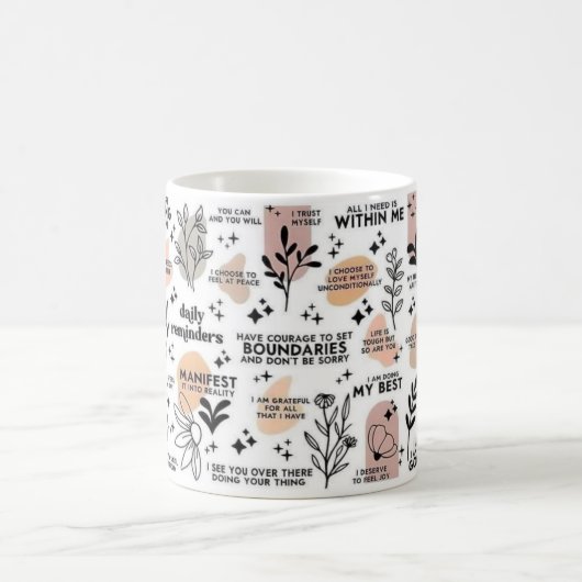 Boho Daily Erinnerungen Affirmations Tasse, 11 oz Kaffeetasse (Mittel)