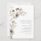 Boho Dainty Floral Spring Summer Wedding Einladung (Vorderseite)