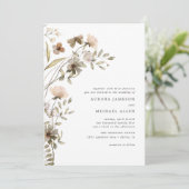 Boho Dainty Floral Spring Summer Wedding Einladung (Stehend Vorderseite)