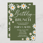 Boho Daisies Birthday Brunch Party Invitation  Einladung (Vorne/Hinten)