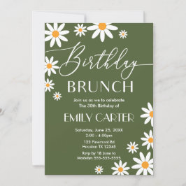 Boho Daisies Birthday Brunch Party Invitation Einladung