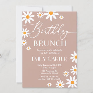 Boho Daisies Birthday Brunch Party Invitation Einladung