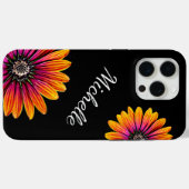 Boho Daisies Botanisches Rustikales Schwarzes Case-Mate iPhone Hülle (Rückseite (Horizontal))