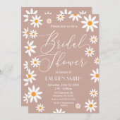 Boho Daisies Bridal Shower party Einladung (Vorne/Hinten)