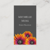Boho Daisies buntes botanisches Grau Visitenkarte (Vorderseite)