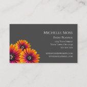 Boho Daisies Elegant Botanical Gray Visitenkarte (Vorderseite)