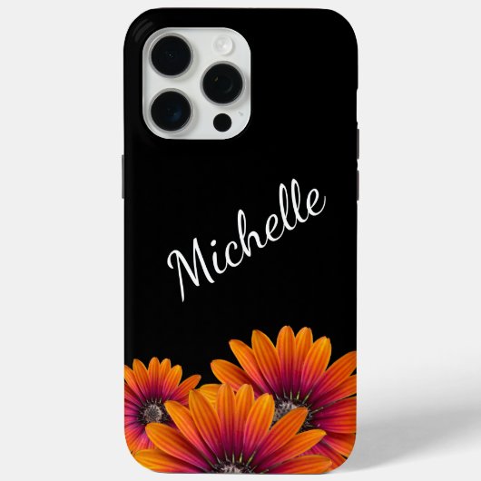 Boho Daisies farbenfrohe botanische Schwarze Case-Mate iPhone Hülle (Rückseite)