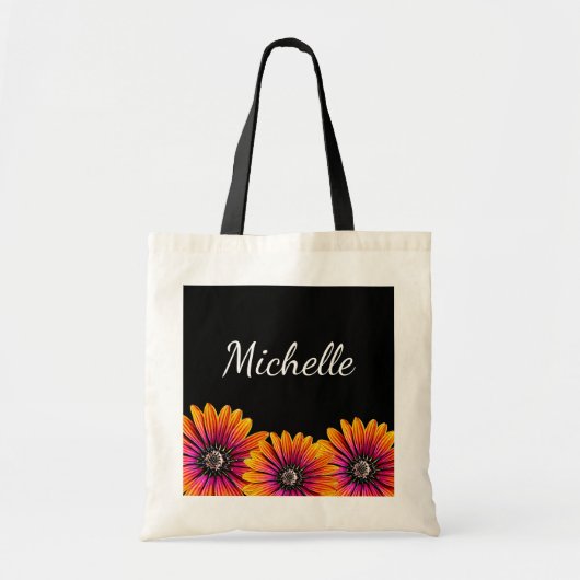Boho Daisies Rustic Floral Botanical White Tragetasche (Vorne)