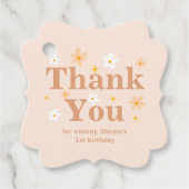 Boho Daisy 1. Geburtstag Geschenkanhänger (Vorderseite)