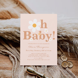 Boho Daisy Baby Girl Shower Einladung