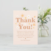 Boho Daisy Baby Shower Dankeskarte (Stehend Vorderseite)