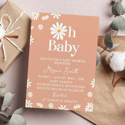 Boho Daisy Baby Shower Einladung