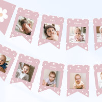 Boho Daisy Banner zum ersten Geburtstag Foto