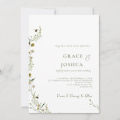 Boho Daisy Beidge Wildblume Hochzeit Einladung (Vorderseite)