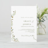 Boho Daisy Beidge Wildblume Hochzeit Einladung (Stehend Vorderseite)
