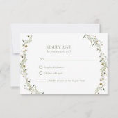 Boho Daisy Beidge Wildblume Wedding RSVP Karte (Vorderseite)