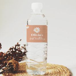 Boho Daisy Birthday Party Water Flasche Label Wasserflaschenetikett