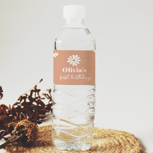 Boho Daisy Birthday Party Water Flasche Label Wasserflaschenetikett