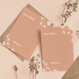 Boho Daisy Birthday Time Capsule Note Card Dankeskarte