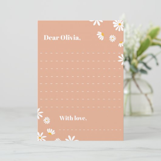 Boho Daisy Birthday Time Capsule Note Card Dankeskarte (Stehend Vorderseite)