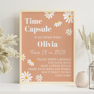 Boho Daisy Birthday Time Kapsel Poster