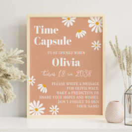 Boho Daisy Birthday Time Kapsel Poster