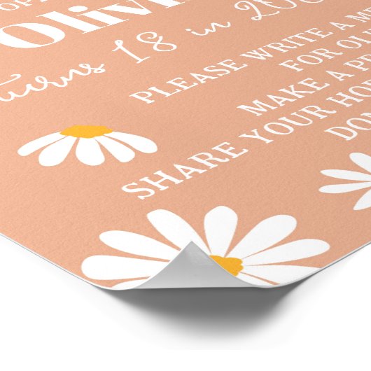 Boho Daisy Birthday Time Kapsel Poster (Ecke)