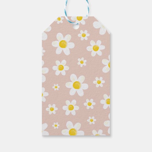 Boho Daisy Bloom Birthday Party Danke Geschenkanhänger (Rückseite)