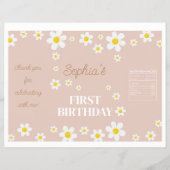 Boho Daisy Bloom Girl Birthday Chip Bag Wrapper Flyer (Vorne)